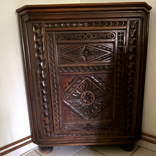 Eckschrank holz braun - eckschrank,