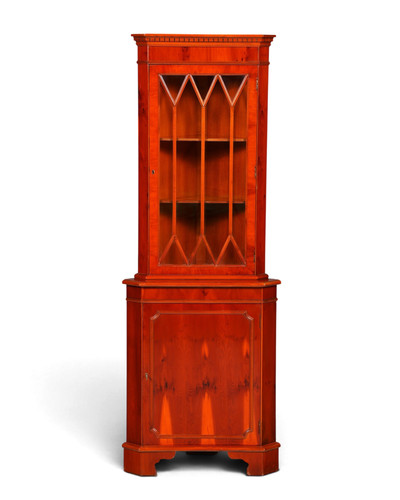 Englische eckvitrine eibe 60er - eckvitrine,